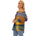 Nature Sunset Off Shoulder Chiffon Pocket Shirt View2