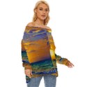 Nature Sunset Off Shoulder Chiffon Pocket Shirt View3