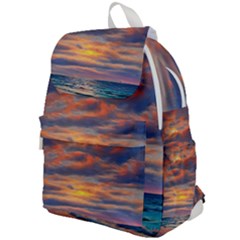 Serene Sunset Over Beach Top Flap Backpack by GardenOfOphir