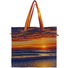 Nature s Sunset Over Beach Canvas Travel Bag