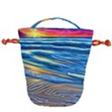 Waves Crashing On The Shore Drawstring Bucket Bag View1