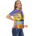 Sunrise At The Beach Women s Short Sleeve Double Pocket Shirt View2