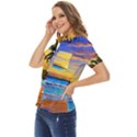 Sunrise At The Beach Women s Short Sleeve Double Pocket Shirt View3