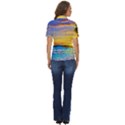 Sunrise At The Beach Women s Short Sleeve Double Pocket Shirt View4