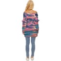Sunset Over The Beach Off Shoulder Chiffon Pocket Shirt View4