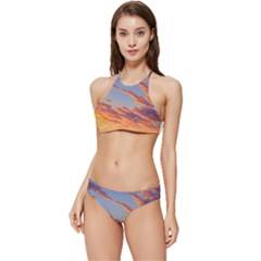 Summer Sunset Over Beach Banded Triangle Bikini Set