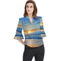 Reflecting On A Perfect Day Loose Horn Sleeve Chiffon Blouse View1
