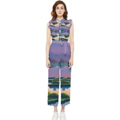 Astonishing Lake View Women s Frill Top Chiffon Jumpsuit