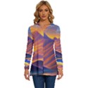 Great Sunset Long Sleeve Drawstring Hooded Top View1