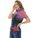 Magnificent Sunset Women s Short Sleeve Double Pocket Shirt View3