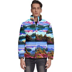 Solemn Soft Pastel Sunset Men s Puffer Bubble Jacket Coat