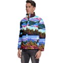 Solemn Soft Pastel Sunset Men s Puffer Bubble Jacket Coat View2
