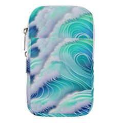 Stunning Pastel Blue Ocean Waves Waist Pouch (large)