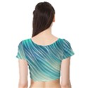 Pastel Ocean Waves Short Sleeve Crop Top View2