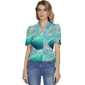 Pastel Abstract Waves Pattern Puffed Short Sleeve Button Up Jacket View1