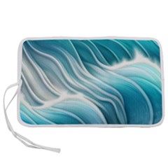 Pastel Blue Ocean Waves Iii Pen Storage Case (l)