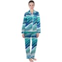Pastel Beach Wave I Women s Long Sleeve Satin Pajamas Set	 View1