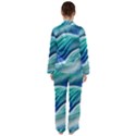 Pastel Beach Wave I Women s Long Sleeve Satin Pajamas Set	 View2
