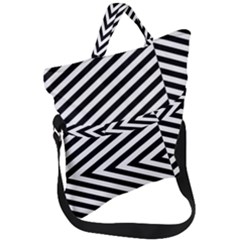 Abstract Lines Pattern Art Design Background Fold Over Handle Tote Bag