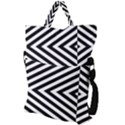 Abstract Lines Pattern Art Design Background Fold Over Handle Tote Bag View2