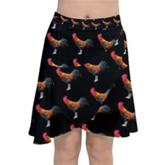 Background Pattern Chicken Fowl Cockerel Livestock Chiffon Wrap Front Skirt