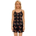 Background Pattern Chicken Fowl Cockerel Livestock Satin Pajama Short Set View1