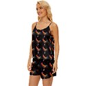 Background Pattern Chicken Fowl Cockerel Livestock Satin Pajama Short Set View2