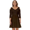 Chocolate  Brown	 - 	Shoulder Cut Out Zip Up Dress View1