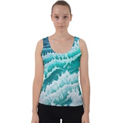 Waves On The Ocean Ii Velvet Tank Top