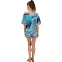Ocean Waves Pastel Off Shoulder Short Sleeve Top View2