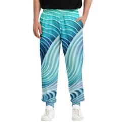 Ocean Waves Pastel Men s Elastic Waist Pants