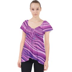 Pink Water Waves Lace Front Dolly Top
