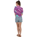 Pink Water Waves Tie Front Shirt  View2