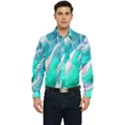 Pastel Simple Wave Men s Long Sleeve Pocket Shirt  View1