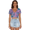Ocean Waves In Pink Ii V-Neck Crop Top View1