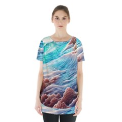 Waves Of The Ocean Skirt Hem Sports Top