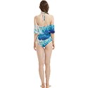 Abstract Blue Ocean Wave Ii Halter Flowy Bikini Set  View2