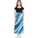 Blue Ocean Waves Kids  Flared Maxi Skirt View1