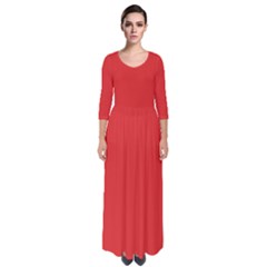 Geranium Lake Red	 - 	quarter Sleeve Maxi Dress