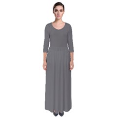 Dim Grey	 - 	quarter Sleeve Maxi Dress