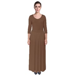 Kobicha Brown	 - 	quarter Sleeve Maxi Dress