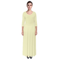 Parchment Yellow	 - 	quarter Sleeve Maxi Dress