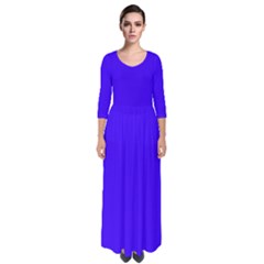 Ultra Marine Blue	 - 	quarter Sleeve Maxi Dress