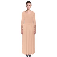 Deep Peach	 - 	quarter Sleeve Maxi Dress
