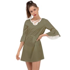 Army Brown	 - 	criss Cross Mini Dress