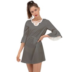 Dim Grey	 - 	criss Cross Mini Dress by ColorfulDresses