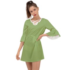 Olivine Green	 - 	criss Cross Mini Dress