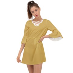 Misted Yellow	 - 	criss Cross Mini Dress