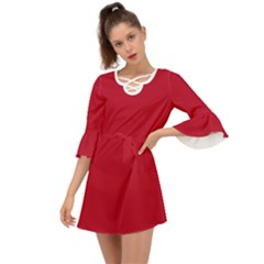 Space Cherry Red	 - 	criss Cross Mini Dress by ColorfulDresses