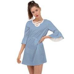 Blue Bell	 - 	criss Cross Mini Dress by ColorfulDresses